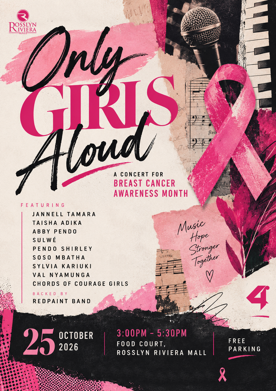 Only Girls Aloud — Breast Cancer Awareness concert poster